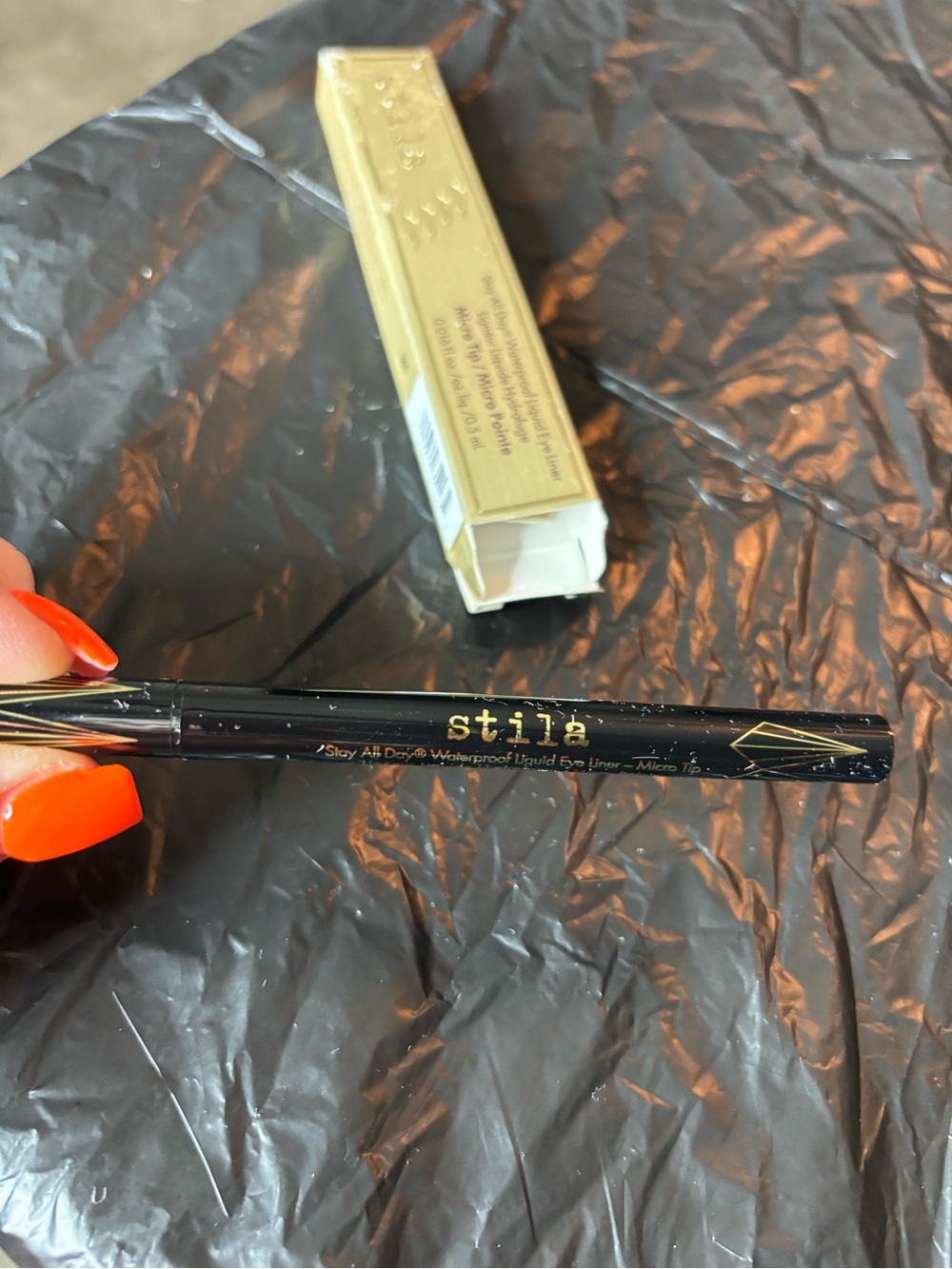 Stila Waterproof Liquid Eye Liner in Intense Black with Micro tip NEW